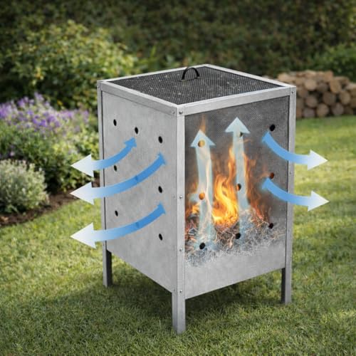 31.7-Gallon Burn Barrel for Outdoor Waste 29 x 16 inches