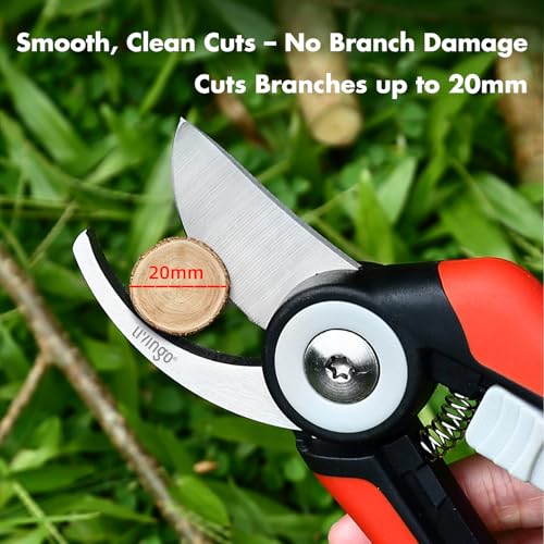LIVINGO Bypass Pruning Shears Garden Clippers with Curved Blade