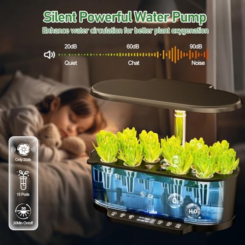 SPECILITE 15 Pods 30" Adjustable Height Hydroponics Growing System Kit