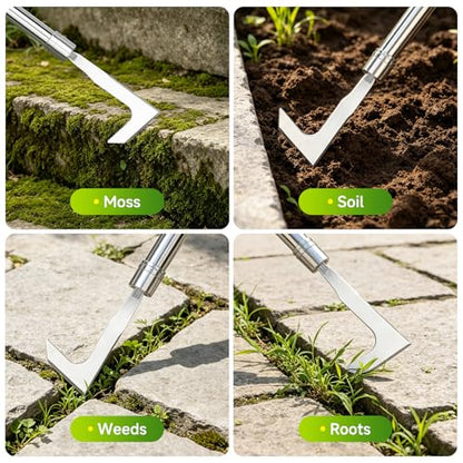 SANLIKE Crack Weeder Tool Set, 65in Long Handle Weed Remover for Patio