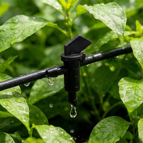 60 Pack Garden Flag Irrigation Dripper, Black, 1 GPH - color: Black