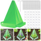 Reusable Plastic Garden Cloches, 7.8" x 11" Mini Greenhouse, 1.2mm Thick Clear Bell Covers with Metal Stakes Against Sun, Frost, Snails, Plant Protector (40pcs-Green) - size: 40pcs-green