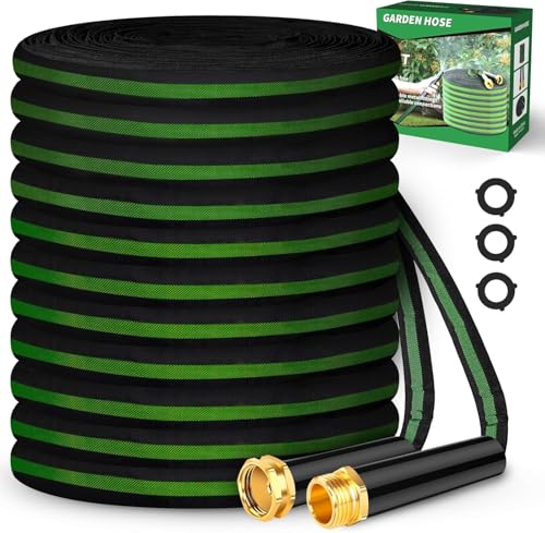 CXEZSIK Garden Hose 50ft Lightweight Non-Expanding No-Knot (Black Green) - color: Black Green, size: 50FT
