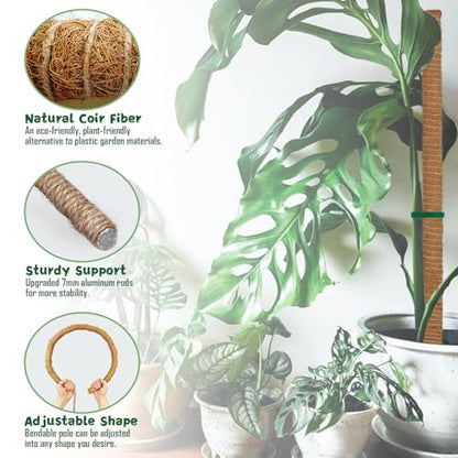 1 Pack 47.24 Inch Bendable Moss Pole for Monstera - size: 1 Pack- 120cm