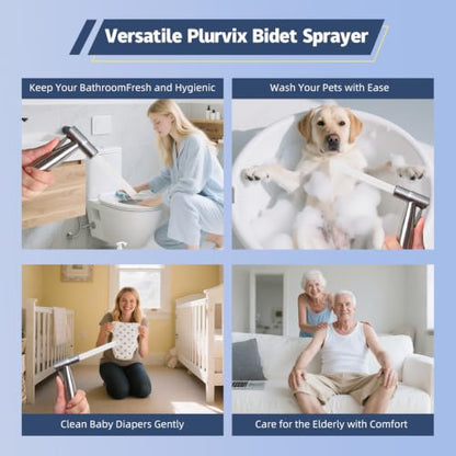 Vayzluiy Handheld Bidet Sprayer for Toilet, Adjustable Water Pressure - style: Stainless Steel