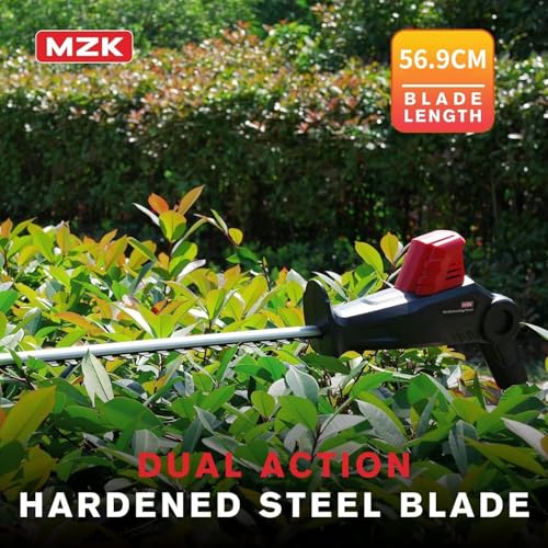 MZK 20V 23-Inch Cordless Hedge Trimmer with 2 x 4Ah Batteries - size: 23 inch