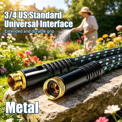 Garden Hose 25FT, Ultra Lightweight with 10-Function Nozzle - color: Blue