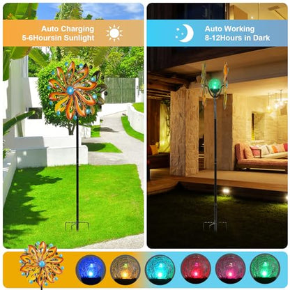 MLKNK Wind Spinners for Yard and Garden - Wind Sculptures & Spinners - size: Gradient brown