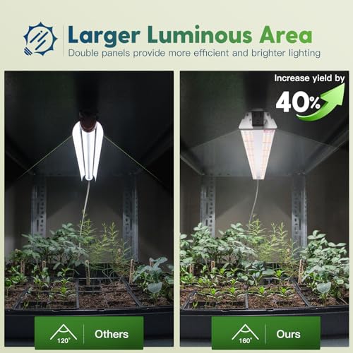 FREELICHT 1Pack 4FT Grow Light for Indoor Plants, 60W=350W, Full Spectrum