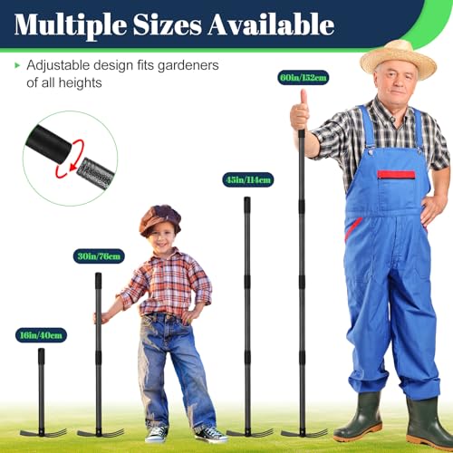 60” Garden Hoe 2-in-1 Heavy Duty Cultivator Tool for Weeding Soil Loosening - size: 60 Inches