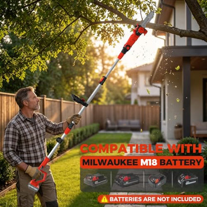 SHOHO Cordless Pole Saw Compatible with Milwaukee M18 Battery (Tool Only)