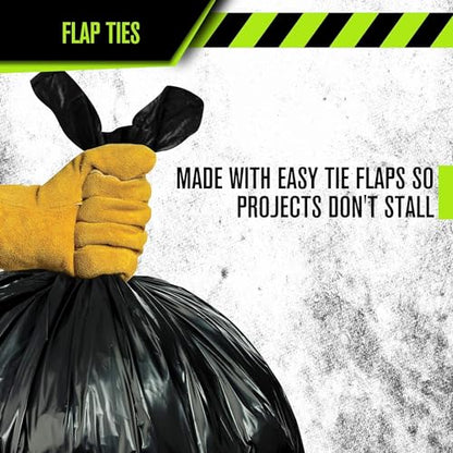 Aluf Plastics RCT-45X Star Sealed Coreless Rolls with E-Z Tie Flap Closure, 45 gal, Polyethylene, 40" x 46", Black (Pack of 400) - style: 45 Gal, 1.5 Mil Equiv, 400 Count
