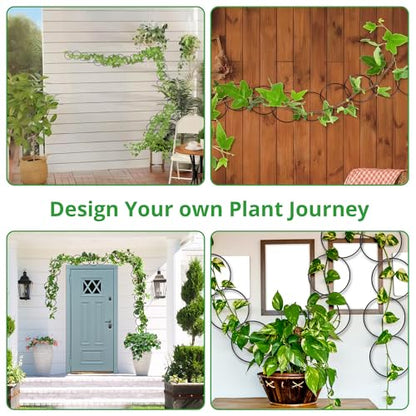 24 Pcs Chain Trellis for Climbing Plants, Metal Plant Trellis - color: 24 Pcs - Circle - 120 Inch Long