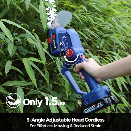 Cordless Hedge Trimmer with Battery 2.0Ah, 2-in-1 21V Grass Shears
