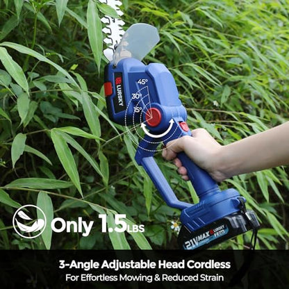 Cordless Hedge Trimmer with Battery 2.0Ah, 2-in-1 21V Grass Shears