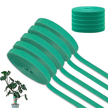 5 Rolls Garden Tie Green Tape - Twist Ties for Plants 1/2" 165ft Garden Plant Ties Soft and Tomato Plant Ties - Plant Twist Tie for Plant Gardening, Home, Office - size: 5 Pack