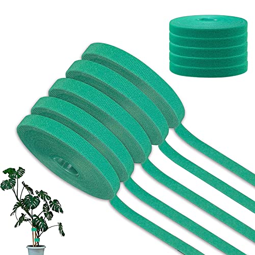 5 Rolls Garden Tie Green Tape - Twist Ties for Plants 1/2" 165ft Garden Plant Ties Soft and Tomato Plant Ties - Plant Twist Tie for Plant Gardening, Home, Office - size: 5 Pack