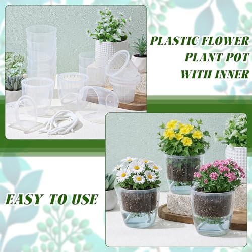 Self Watering Plant Pots, 3.5'', Transparent, 18 Pcs - color: Transparent, size: 3.5''