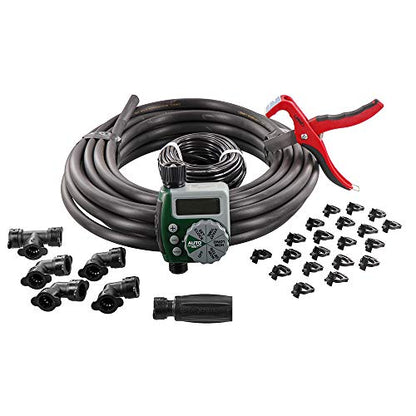 Orbit 61014 Automatic Garden Box Irrigation System - Complete 64 Sq Ft Coverage Kit with Digital Hose Timer & Quick-Connects - style: Traditional Timer