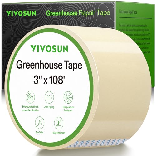 VIVOSUN Greenhouse Repair Tape, 6.3 mil 3" x 108' Heavy Duty Plastic Tape - size: 3”x108’