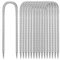 10 Pack Ground Garden Rebar Stakes Rebar 12 Inch Anti-Rust Galvanized Steel U Shape Hook Heavy Duty Ground Anchors for Tents, Position Kits,Fences, and Trampolines Landscape Fabric - color: U-16'' 8mm 10pcs SL