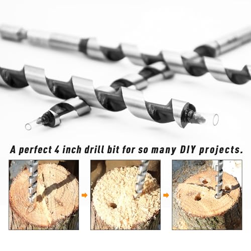 3/16 Inch x 4 Inch Long Ship Auger Drill Bit Set for Wood - size: 3/16"x4"