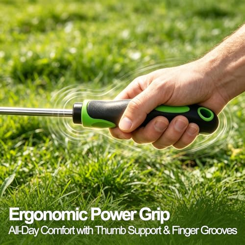 Garden Tools,2-in-1 Hand Weeder Puller, Heavy Duty Stainless Steel Gardening Hand Tool for Deep Root Removal, Ergonomic Non-Slip Weed Remover for Lawn Yard Garden,1 Pack (Five Tooth)