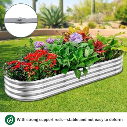 RAYKEEP 2 Pack 7x2x1ft Galvanized Raised Garden Beds, Silver - color: 2pcs, size: 7x2x1ft(2pcs)