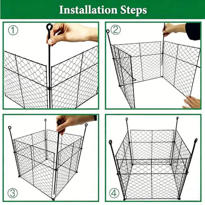 Plant Protectors from Animals, 5 Pack Metal Plant Cage 13.8"x13.8"x12" - size: （13.8"L x 13.8"W x 12"H）5 Packs