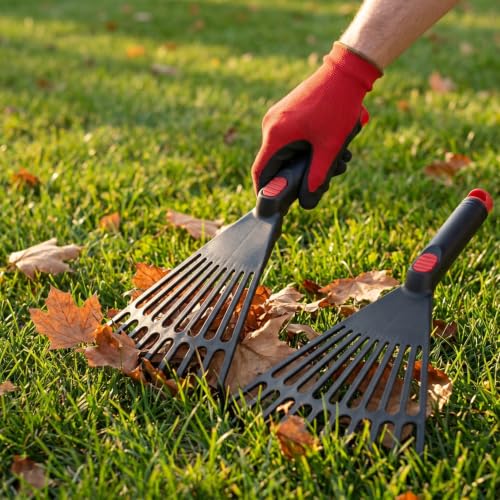 GANAZONO 2PCS Plastic Garden Pitchfork Rakes Leaf Grabber Claws Lawn Leaf Rake Practical Garden s Loosening Soil s Handheld Thatch Black