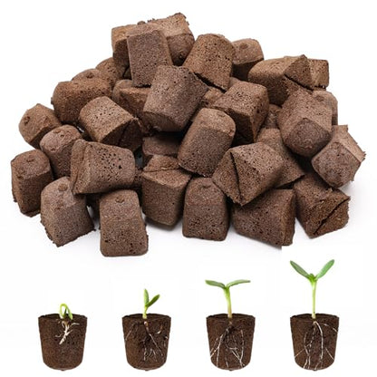 50 Pcs Square Hydroponics Pods, Seed Starter Sponge Pods for Seed Starter Plugs Grow Sponges for Indoor Outdoor Gardening