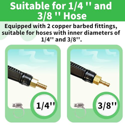 Universal Replacement Sprayer Wand, Stainless Steel with Shut Off Valve, Metal Finish, 1/4" & 3/8" Brass Fittings, Garden Spray Nozzle Set with Hose Clamps & Teflon Tape (29'' Sprayer Wand) - style: 29'' Sprayer Wand