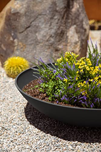 Veradek Mason Series Lane Bowl - Large Outdoor Bowl Planter - color: Black, size: 8"H x 32"DIA