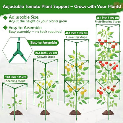 3 Pack Tomato Cages for Garden with Tomato Netting