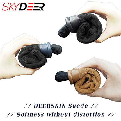 SKYDEER 3M Thinsulate Thermal Winter Work Gloves with Windproof Premium Genuine Deerskin Suede Leather (Unisex SD8671T) - color: Sd8653t, size: X-Large