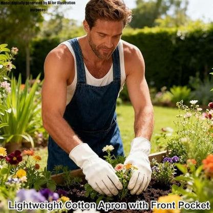 Adult Cross Back Apron, Stain Resistant Cotton Apron with Pockets ﻿ - color: D