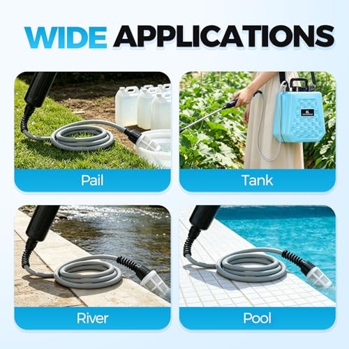 Battery Powered Sprayer Wand Rechargeable, 3 Nozzles for Tank & Garden Watering