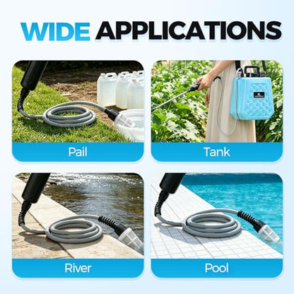 Battery Powered Sprayer Wand Rechargeable, 3 Nozzles for Tank & Garden Watering