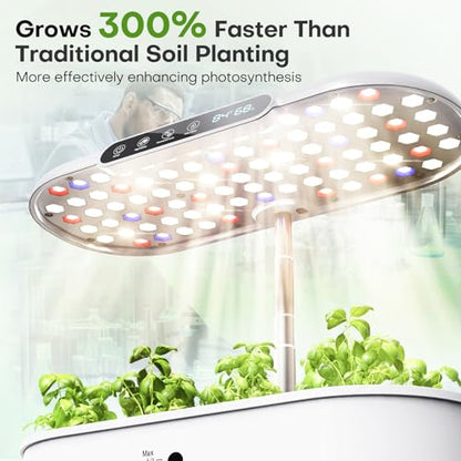 Ahopegarden Hydroponics Growing System: 12 Pods with Smart Env.Detection - color: White