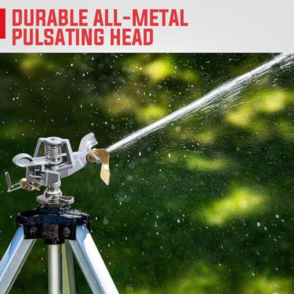 YAMATIC 18-36in Heavy Duty Impact Sprinkler with 360° Large Area, 2PCS - color: Zinc Sprinkler, size: 2 Pack