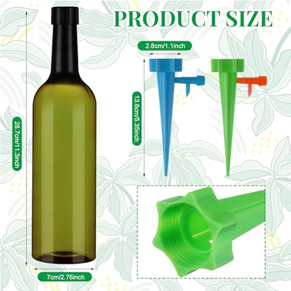8 Set Plant Watering Devices with Self Spikes and Plastic Bottles, Green - size: Green