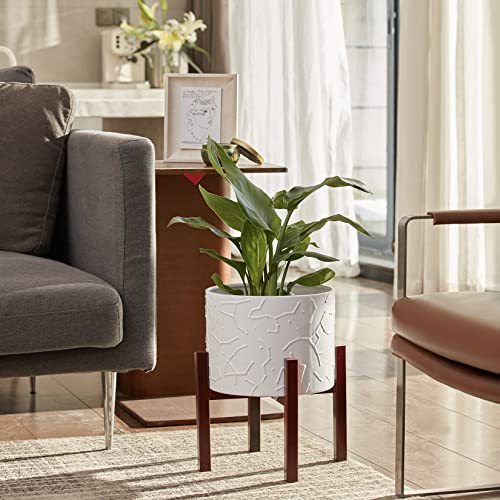 LA JOLIE MUSE Ceramic Pot for Plants, 10 Inch Indoor Planter with Stand - size: 10 Inch