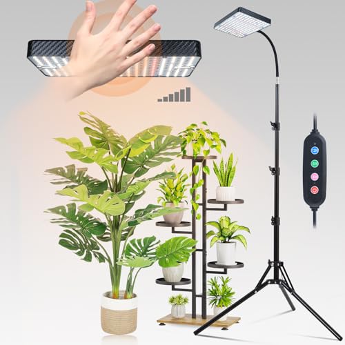 FECiDA High Output Tall Grow Lights for Indoor Plants with Stand and Timer - size: 1-Head-Dimming