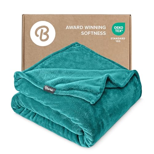 Bare Home Fleece Blanket Luxury Microplush (Full/Queen, Emerald) - color: 10 - Emerald, size: Full/Queen