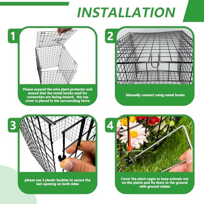 Metal Plant Cages for Outdoor Plants, Garden Cloches for Plants 4 Pack - color: 4 PCS