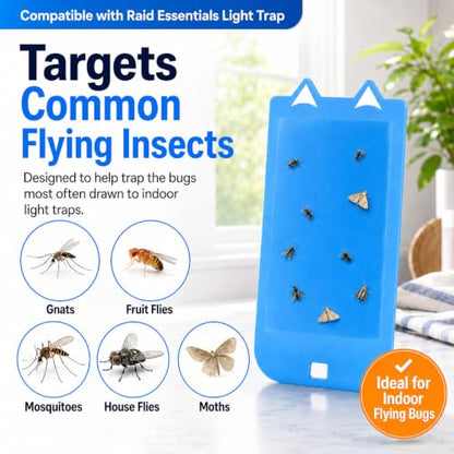 15 Pack Refill Cartridges Compatible with Raid Essentials Flying Insect Light Trap, Sticky Glue Board Refills, Fly Trap Replacement Cards for Gnats Fruit Flies Moths and Indoor Flying Insects