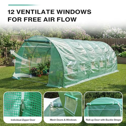 BPS Greenhouse Replacement Cover 20' x 10' x 7', Tunnel Greenhouse Cover - size: 20'x10'