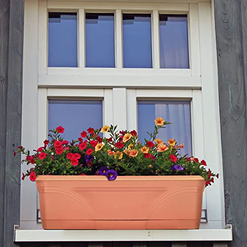 Southern Patio Medallion Windowsill Box Planter, Terracotta, 36 in, 2-Pack