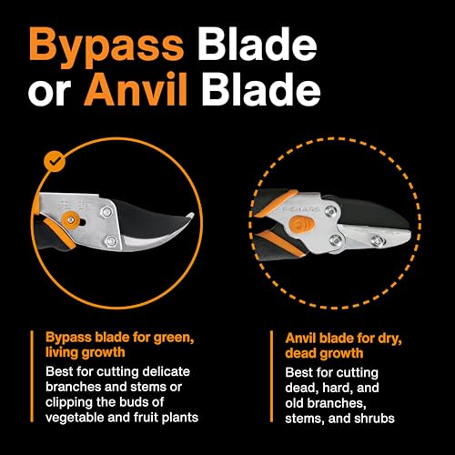 Fiskars Forged Steel Bypass Pruner, 3/4" Cut Capacity Garden Clippers - style: Deluxe Pruner