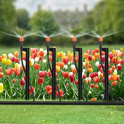 360 Degree Drip Sprinkler Heads: Drip Emitters with 12" Stake, 20 Pack - color: 20pcs 360° Micro Sprinkler Heads